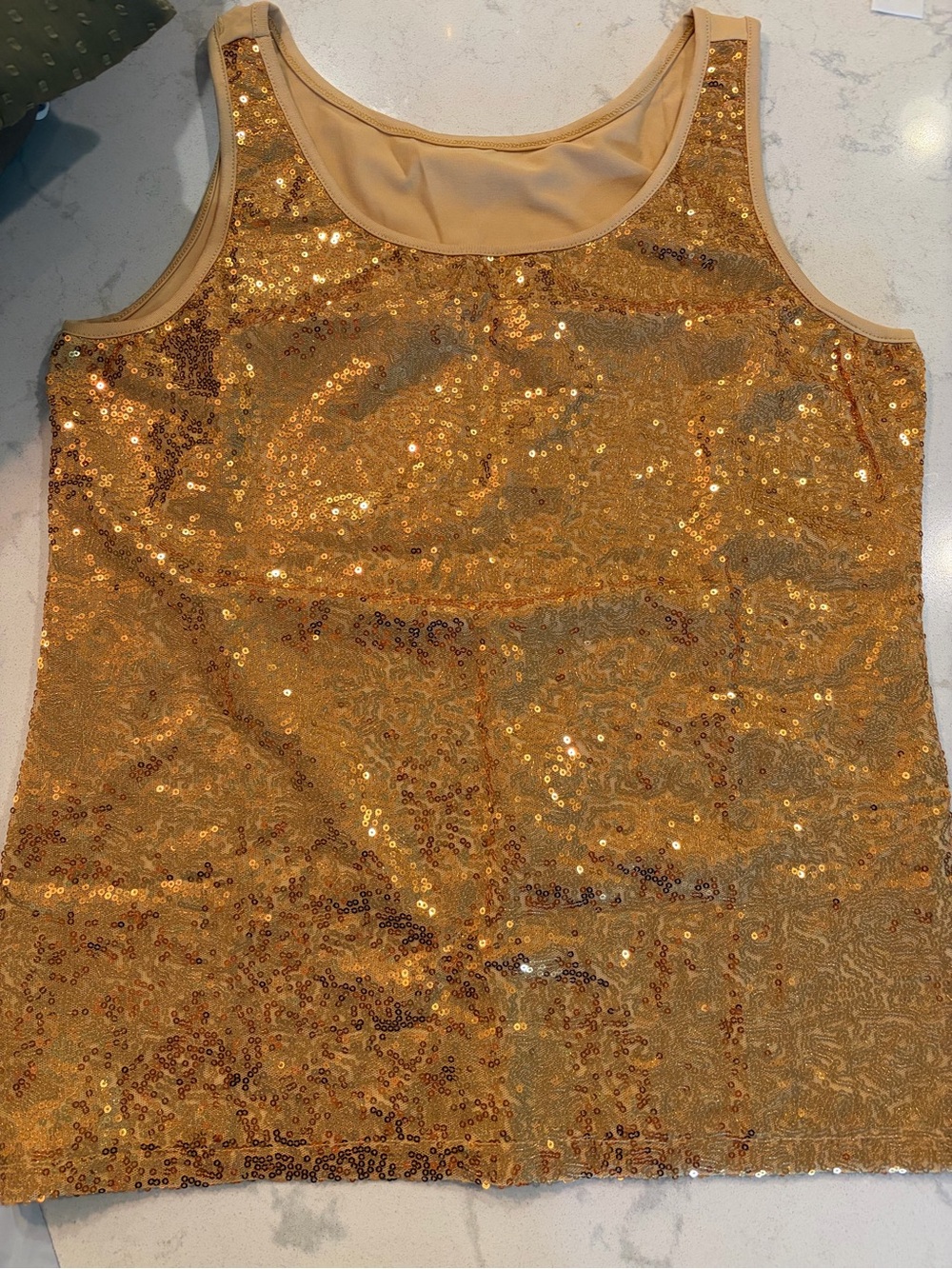 Gold Sequin Tank Top